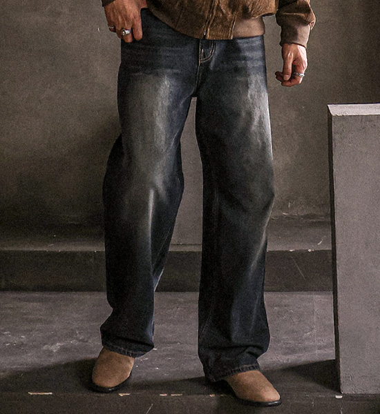 (S-4XL)<br>탄바드 セミワイドフィット デニムパンツ 413