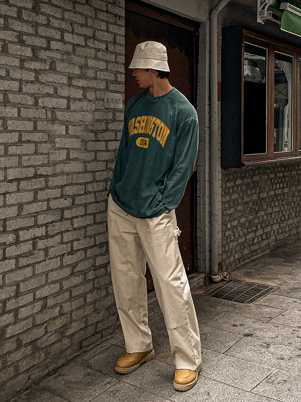 (L-5XL)<BR>리카파 顔料 長袖Tシャツ