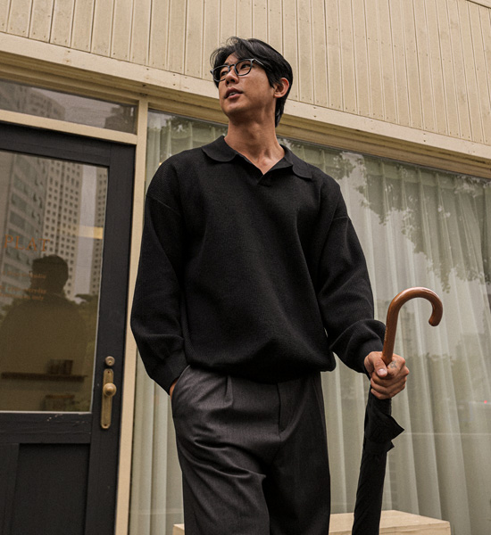 (XL-6XL)<BR>피포다 オープンカラーニット 3302