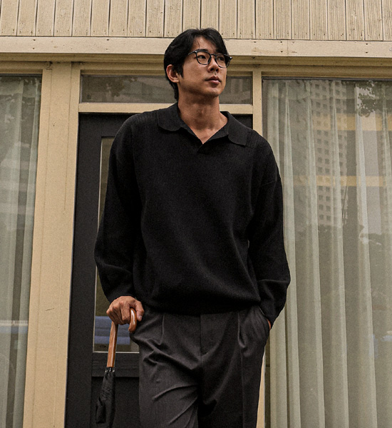 (XL-6XL)<BR>피포다 オープンカラーニット 3302