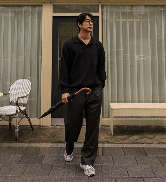 (XL-6XL)<BR>피포다 オープンカラーニット 3302