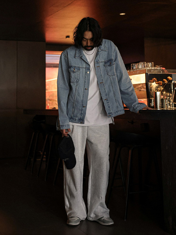 (M-5XL)<BR>태연하게 연청자켓