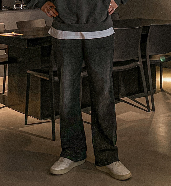 (L-4XL)<BR>비스타라 標準フィット デニムバンディングパンツ