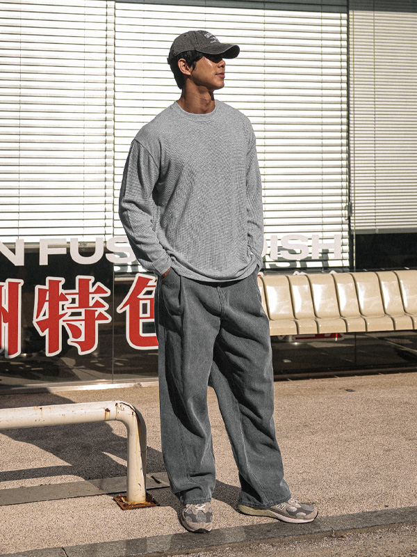 (S-5XL)<BR>하비턴 ワイドフィット バンディングパンツ Z1443