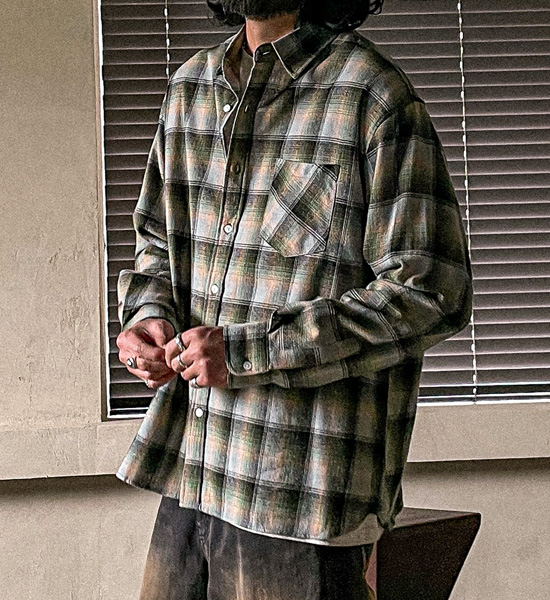 (L-5XL)<BR>토마다루 チェック柄のシャツ