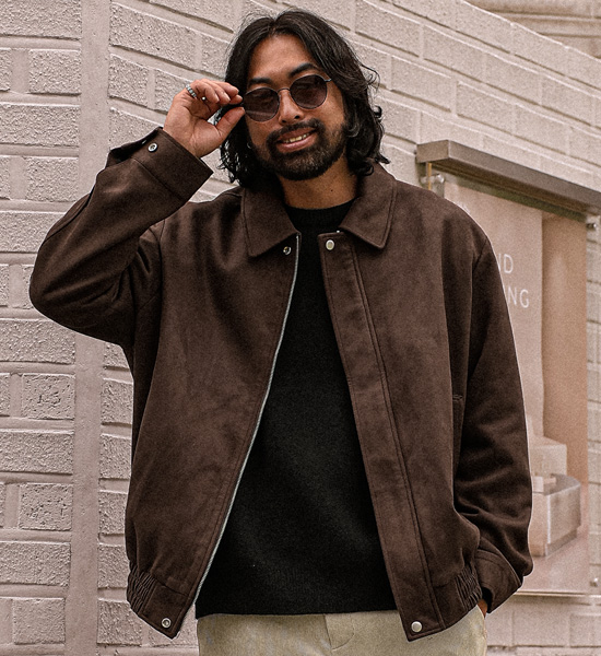 (XL-6XL)<br>번햄 스웨이드점퍼