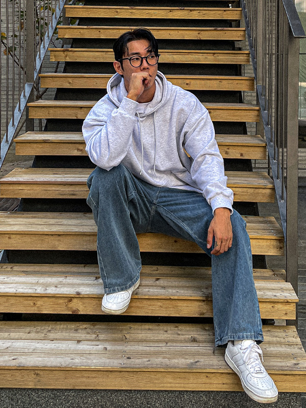 (M-4XL)<BR>로쑤 セミワイドフィット カーゴデニム バンディングパンツ