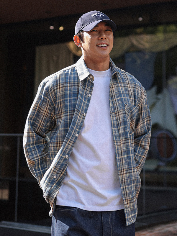 (L-5XL)<BR>다드린 チェック柄のシャツ N002