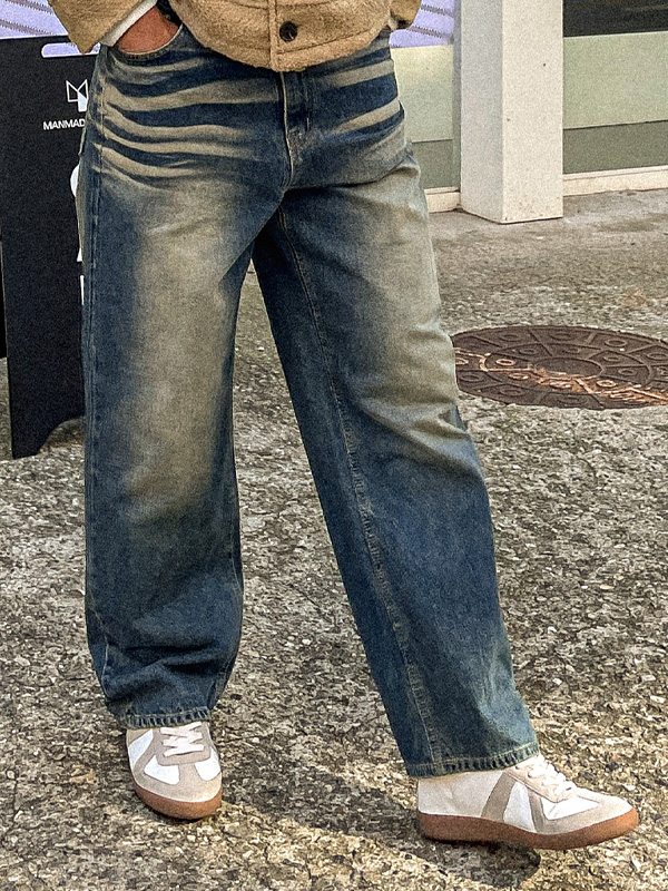 (S-6XL)<BR>칼로터 セミワイドフィット デニムパンツ 410