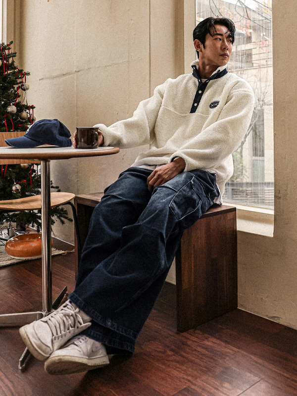 (XL-6XL)<br>바타다라 ワイドフィット デニム·カーゴ バンディングパンツ