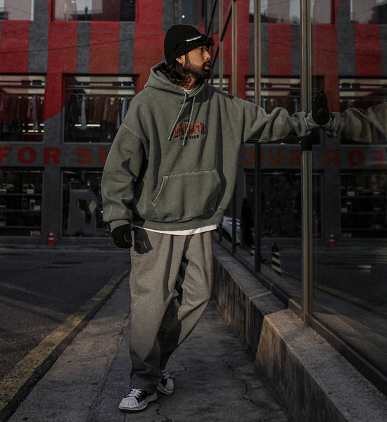 (XL-6XL)<BR>우츠보트 顔料 フードティーシャツ T013