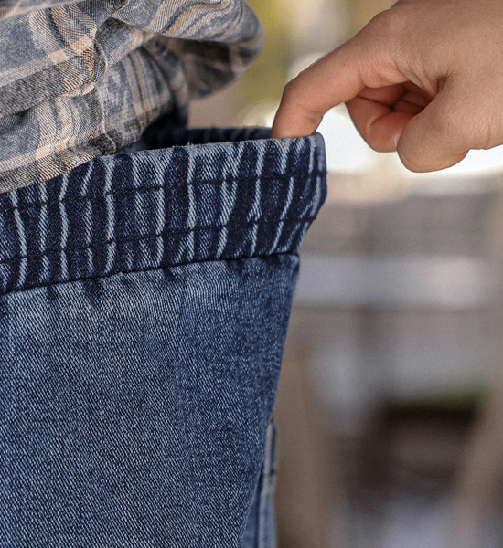 (XL-6XL)<BR>콘다바 セミワイドフィット デニムバンディングパンツ