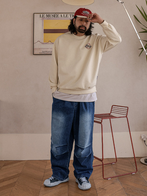 (XL-6XL)<BR>콘다바 セミワイドフィット デニムバンディングパンツ