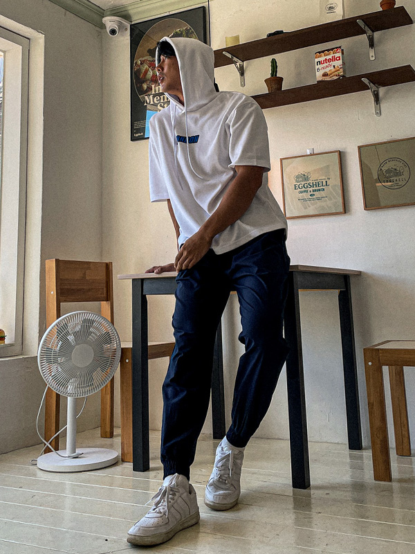 (XL-4XL)<br>러스핀 LONDON フード付き半袖シャツ
