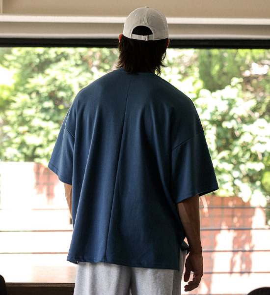 (L-6XL)<br>헤브린 サイド·スリット 半そでティー