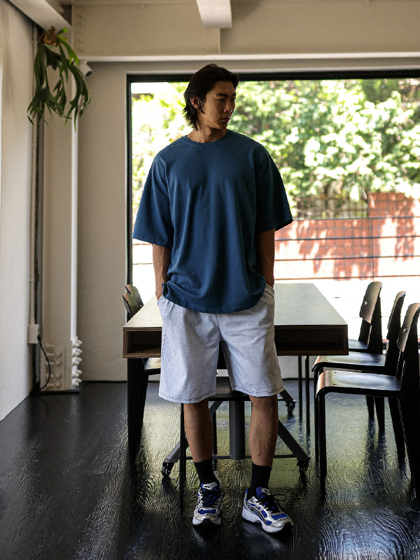 (L-6XL)<br>헤브린 サイド·スリット 半そでティー