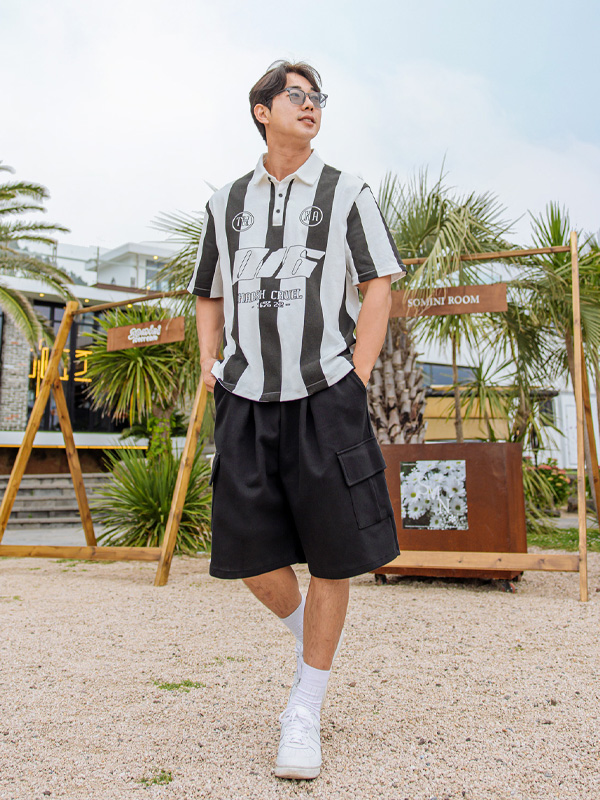 (XL~4XL)<br>시리얼 016나염 半袖襟Tシャツ