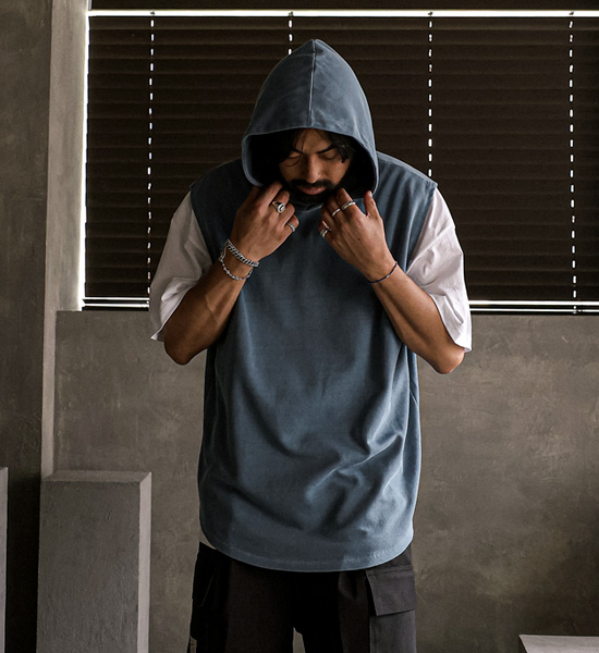 (XL-4XL)<br>스토퍼리 顔料 후드나시