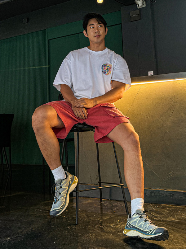 (XL-4XL)<BR>보츠바타 顔料 バンディング半ズボン