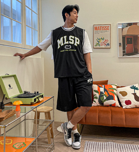 (XL-4XL)<br>모찰리 袖なし+난디망 バンディング半ズボン