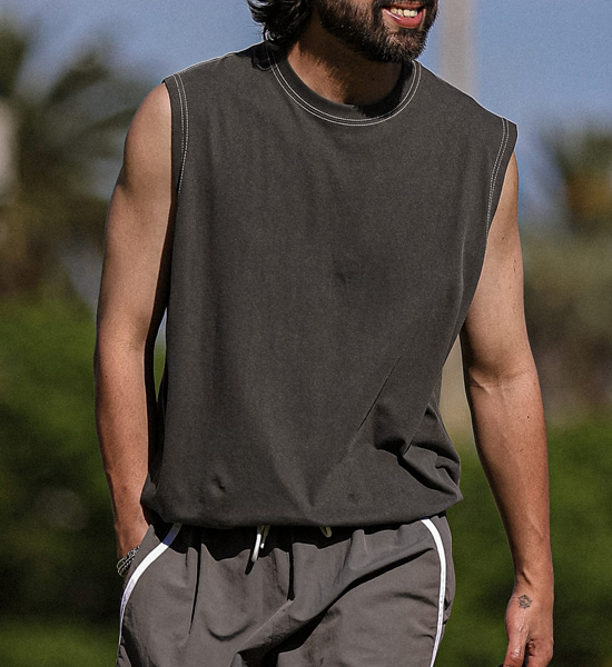 (L-5XL)<BR>머렐스 顔料 袖なし