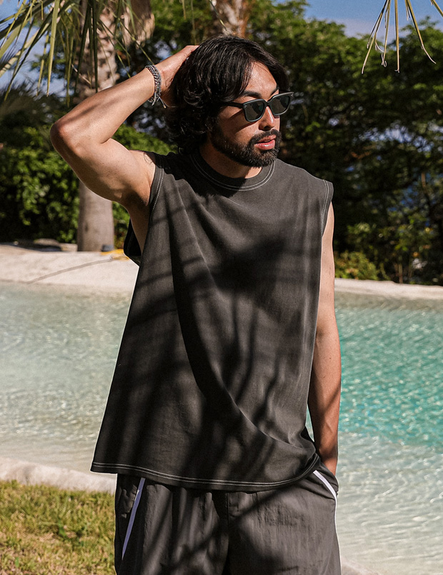 (L-5XL)<BR>머렐스 顔料 袖なし