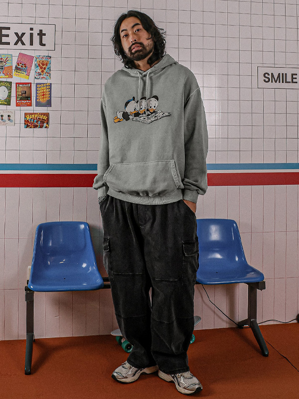 (M-4XL)<br>티니크로 セミワイドフィット デニム·カーゴ バンディングパンツ