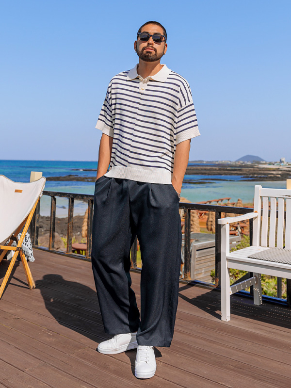 (3XL-6XL)<br>딕비 半袖襟Tシャツ