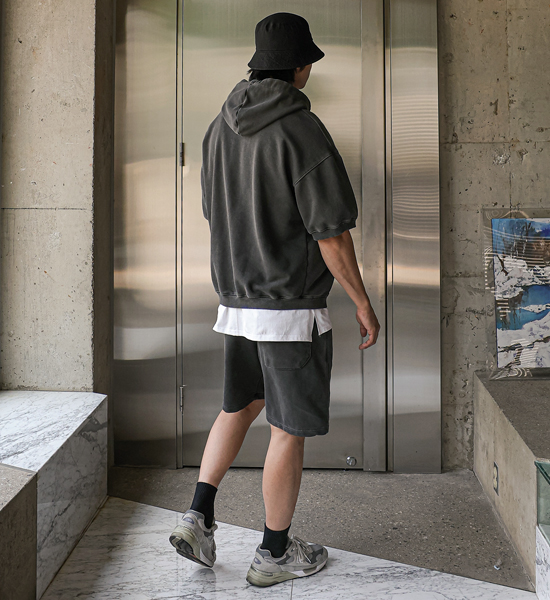 (3XL-6XL)<BR>로나이프 半袖パーカー+스턴하버 バンディング半ズボン