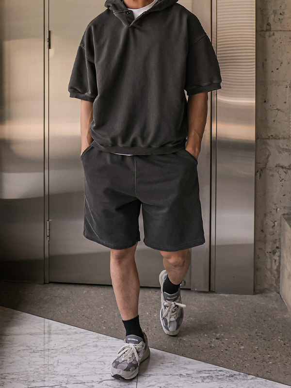 (3XL-6XL)<BR>로나이프 半袖パーカー+스턴하버 バンディング半ズボン