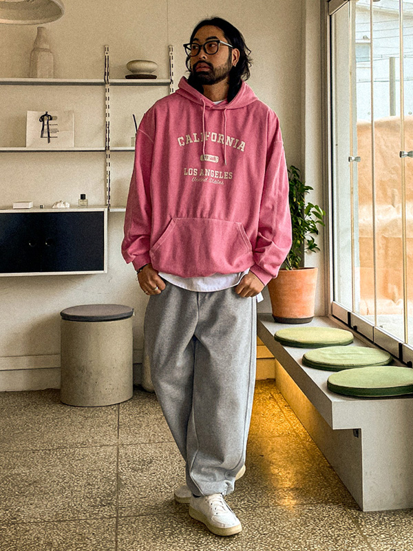 (M-5XL)<BR>트리펀 顔料 フードティーシャツ