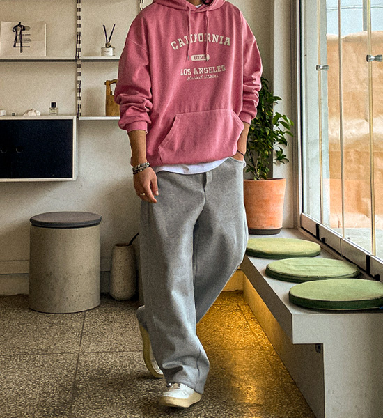(M-5XL)<BR>트리펀 顔料 フードティーシャツ