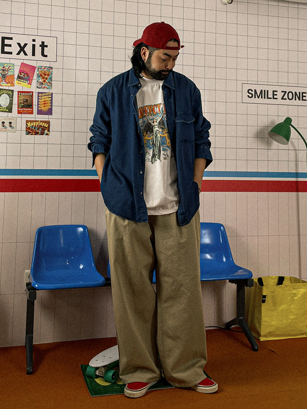 아나미누 ワイドフィット パンツ