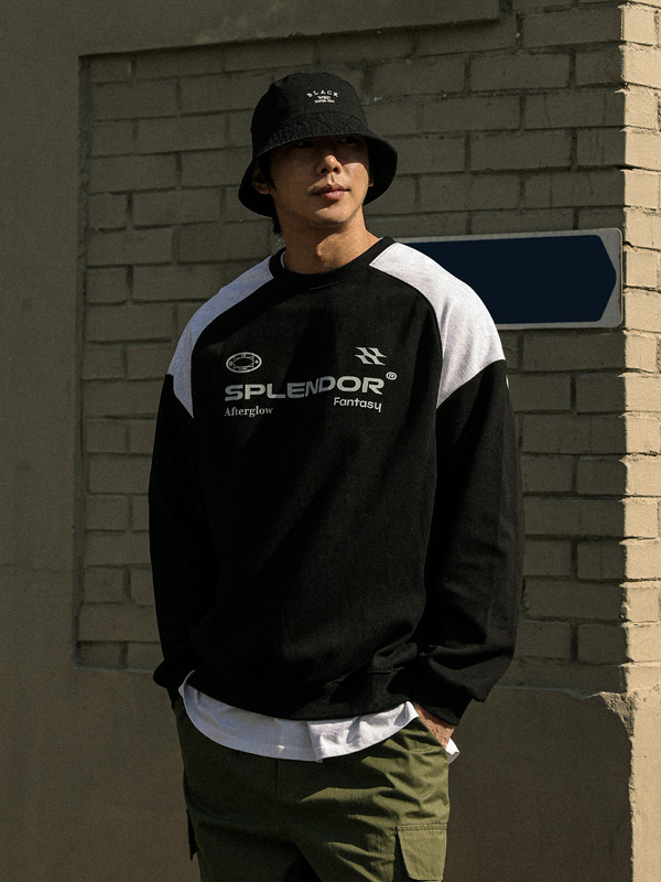 (M-5XL)<br>라메틴 배색맨투맨