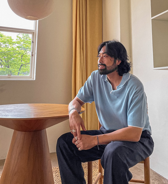 (L-5XL)<br>라타리 オープンカラー 半袖のニット<br><font color="#fb5ec9"><B>[1+1]</B></font>