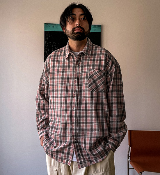 (L-5XL)<BR>다드린 チェック柄のシャツ N002