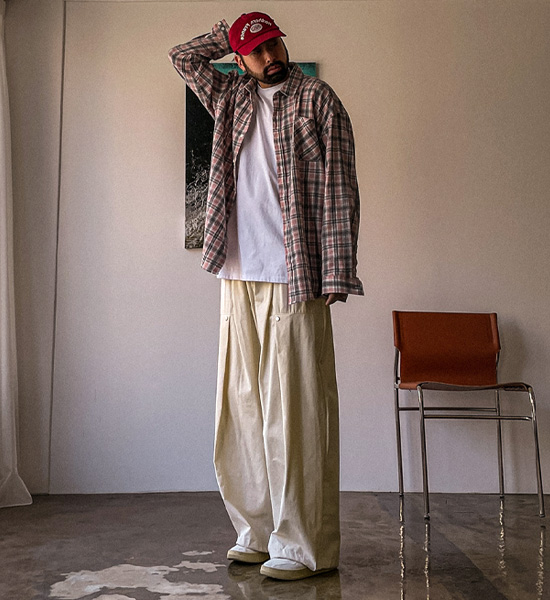 (L-5XL)<BR>다드린 チェック柄のシャツ N002