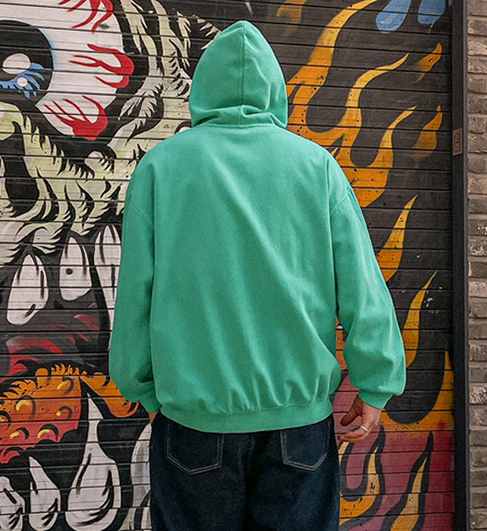 (M-5XL)<BR>리브턴 顔料 フードティーシャツ