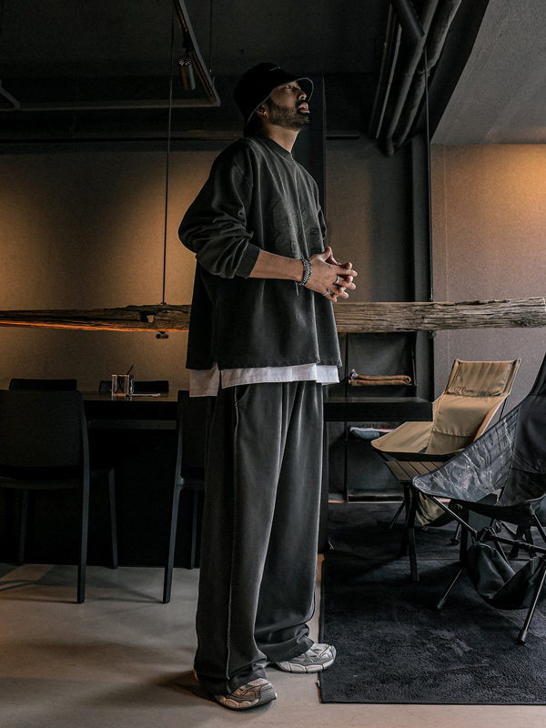 (XL-5XL)<br>자인트노 顔料 マンツーマン+미노로트 와이드핏<br>顔料 バンディングパンツ