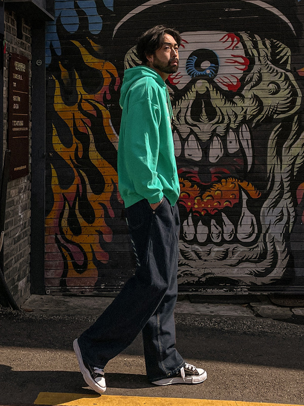 (S-5XL)<BR>아트요 セミワイドフィット ノンウォッシュデニムパンツ 9325