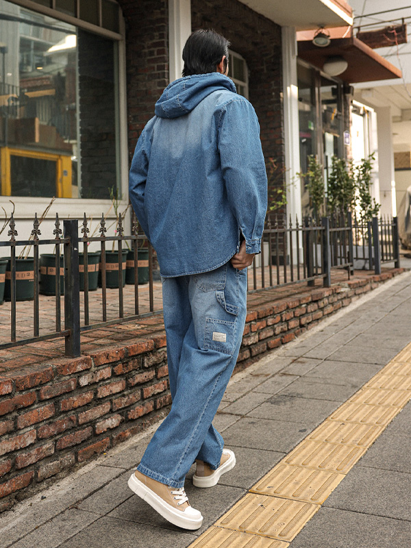 라사우스 セミワイドフィット デニムバンディングパンツ