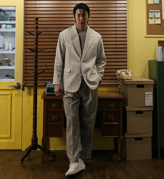 (L-4XL)<br>버타노 ヘリンボーン リネンのジャケット