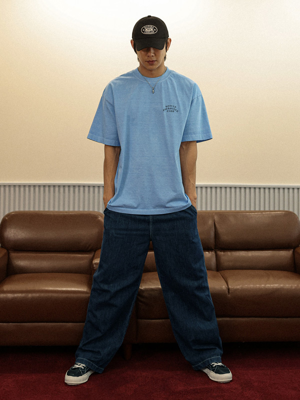 (M-5XL)<BR>파에트 セミワイドフィット デニムバンディングパンツ D579