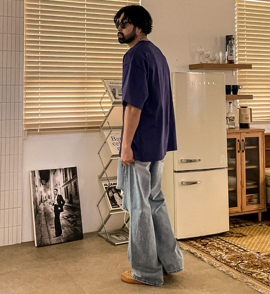 (S-5XL)<BR>알파하 セミワイドフィット デニムパンツ