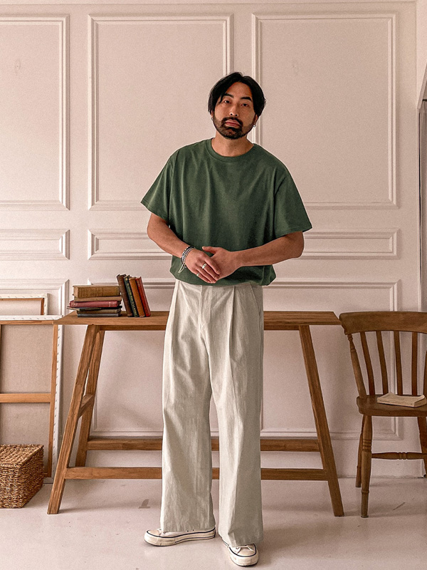 (M-6XL)<br>옹기종기 ラウンド半袖Tシャツ <br><font color="#098a09"><B>長さを選択 (基本的な,ロング+6cm)</B></font>