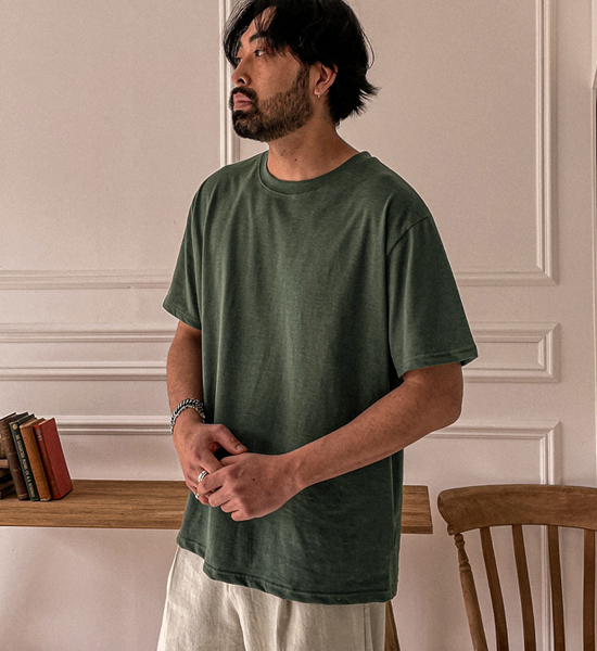 (M-6XL)<br>옹기종기 ラウンド半袖Tシャツ <br><font color="#098a09"><B>長さを選択 (基本的な,ロング+6cm)</B></font>