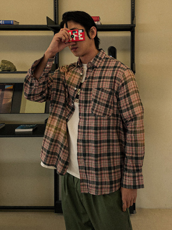 제프리 チェック柄のシャツ