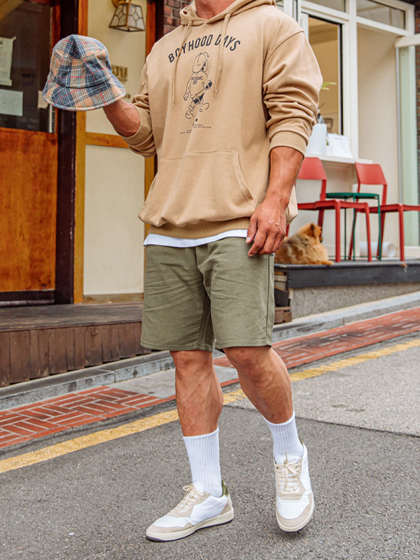 (L-5XL)<BR>모리티아 バンディング半ズボン