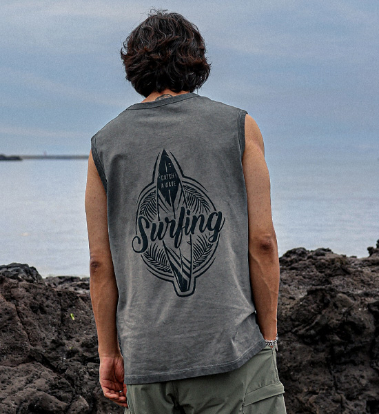 (XL-6XL)<BR>무킨퍼 顔料 袖なし