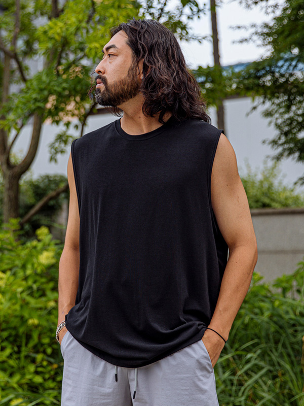 (L-4XL)<br>우퍼드 袖なし